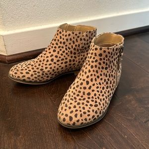 Leopard print ankle boots, kids size 13
